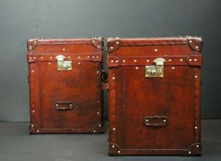 Bespoke English Campaign Chests In Antique Leather