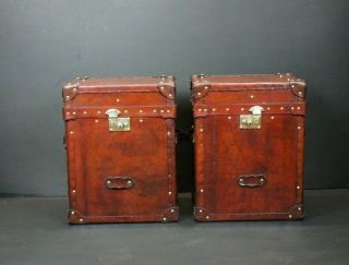 Bespoke English Campaign Chests In Antique Leather 3