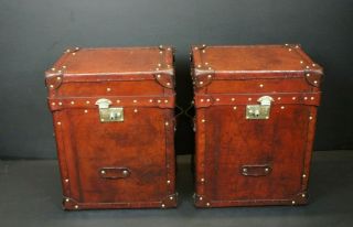 Bespoke English Campaign Chests In Antique Leather 4