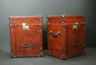 Bespoke English Campaign Chests In Antique Leather 5
