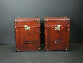 Bespoke English Campaign Chests In Antique Leather 7