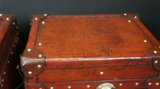 Bespoke English Campaign Chests In Antique Leather 9