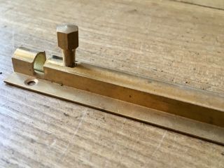 Antique Door Latch Bolt Lock Brass Vintage Old Reclaimed 12cm