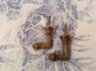Pair Vintage French Curtain Tie Backs - Acorn / Pineapple Finials (3887)