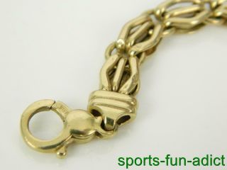 Vintage 14k Vior Italy Yellow Gold Ornate Open Work Puffy Link Bracelet 6 1/4 "