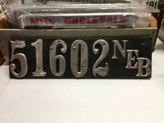 1913 Nebraska Prestate License Plate Vintage Mancave Antique Old Tag