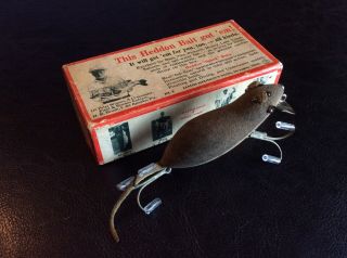 Vintage Fishing Lure & Box (Heddon Meadow Mouse) real 2