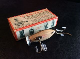 Vintage Fishing Lure & Box (Heddon Meadow Mouse) real 3
