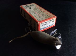 Vintage Fishing Lure & Box (Heddon Meadow Mouse) real 4
