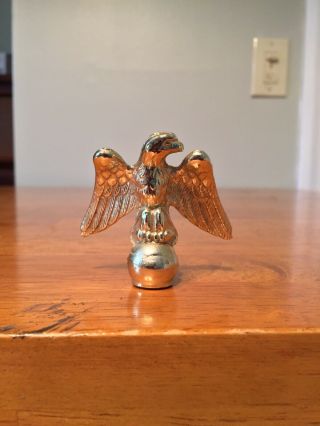 Vintage Solid Brass American Eagle Finial Flag Lamp Patriotic Figural