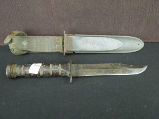 Vintage Ww - 2 Usn Mark 2 Trench Knife W/ Matching Sheath Us Navy Fighting Knife.