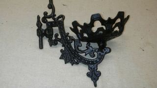 Vtg Antique Victorian Cast Iron Oil Lamp Wall Sconce Filigree No Bracket 8 "