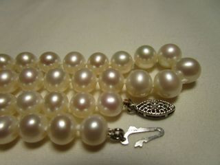 Vintage 14k Gold Mikimoto Quality Cultured White Pearl Necklace