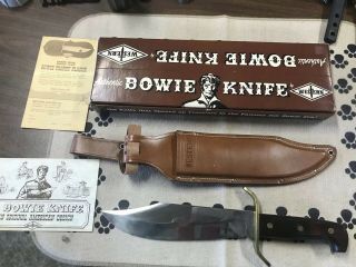 Vintage Western W49 Bowie Knife With Sheath & Paperwork