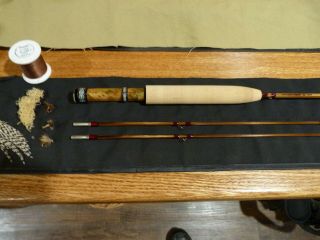 Custom Bamboo Fly Rod Winston Taper Flamed 6 ' 3 wt Maple seat engraved Band&Cap 2