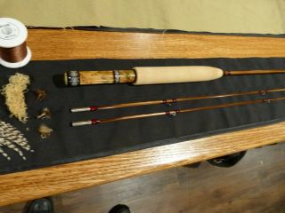 Custom Bamboo Fly Rod Winston Taper Flamed 6 ' 3 wt Maple seat engraved Band&Cap 4