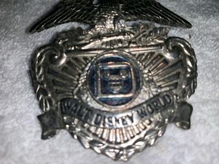 Two Vintage Walt Disney World Security Officer Hat Badge Engraved Sun Badge Co. 8