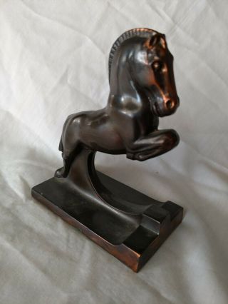 Antique Bronze Art Deco Jumping Horse Bookend Doorstop Ray E Dodge WoW 4