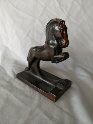 Antique Bronze Art Deco Jumping Horse Bookend Doorstop Ray E Dodge WoW 5