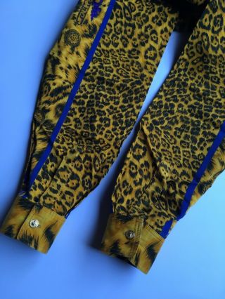 GIANNI VERSACE VERSUS VINTAGE ' 93 LEOPARD PANTHER PRINTED SHIRT MEN VIRGIN ITALY 8