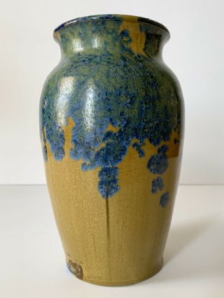 1930 Pisgah Forest Crystalline Art Pottery Vase 9” Nc Antique Nonconnah