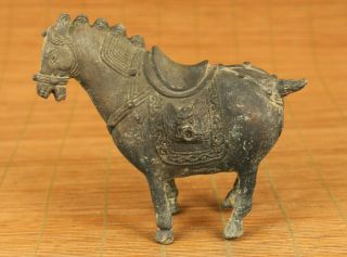 Rare Chinese Old Bronze Hand Carving War Horse Fighters Statue Figue Decoration