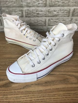 Vintage 70s 80 Converse Chuck Taylor High Top Made In Usa White Classic Sz 7 375