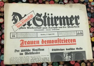 Ww 2 German Newspaper Der Sturmer Complete Judaica Jewish
