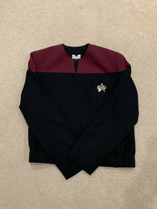 ANOVOS STAR TREK Voyager - Command Burgundy Uniform Tunic (M),  QMX Communicator 2