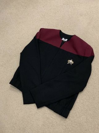 ANOVOS STAR TREK Voyager - Command Burgundy Uniform Tunic (M),  QMX Communicator 3