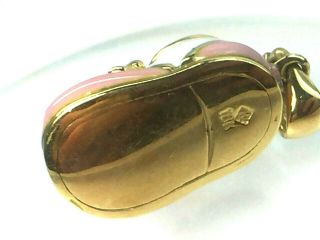 LOVELY heavy 18K yellow gold White & Pink Enamels MARY JANE SHOE.  9.  0gm. 11