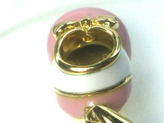 LOVELY heavy 18K yellow gold White & Pink Enamels MARY JANE SHOE.  9.  0gm. 5