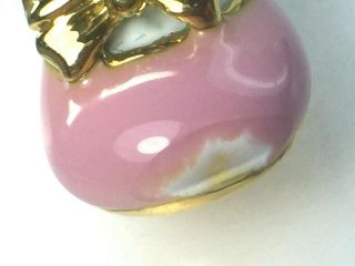 LOVELY heavy 18K yellow gold White & Pink Enamels MARY JANE SHOE.  9.  0gm. 7