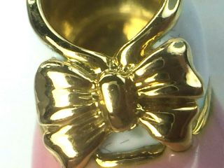 LOVELY heavy 18K yellow gold White & Pink Enamels MARY JANE SHOE.  9.  0gm. 8