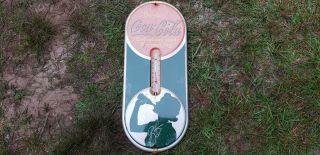 Antique Vintage 1939 Coca Cola Advertising Thermometer Country Store
