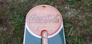 Antique Vintage 1939 Coca Cola Advertising Thermometer Country Store 2