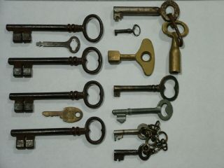 Set Of Old Antique Vintage Door And Padlock Keys.