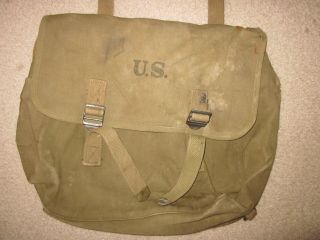 Wwii Us Army M1936 Musette Bag Dated 1941