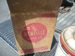 Vintage Kendall The 2000 Mile Oil 5 gallon can in cardboard box 2