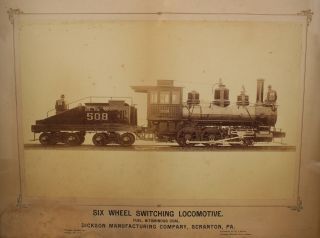 Antique Dickson Mfg Scranton PA 6 - Wheel Switching Locomotive Railroad Photograph 3