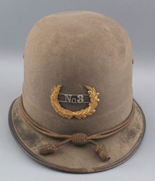 Antique American Boston Police Felt Helmet Hat Badge,  Gilt Thread Acorn Hat Band 2