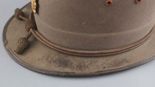 Antique American Boston Police Felt Helmet Hat Badge,  Gilt Thread Acorn Hat Band 7