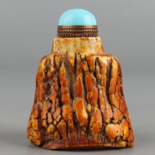 Chinese Exquisite Hand - Carved Antlers Snuff Bottle