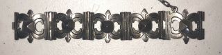 Vintage Early Taxco Mexico 980 Silver Deco Link Bracelet Chato Castillo 7.  5”