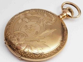 c.  1904 antique HAMILTON 16 size Hunting Case Ornate Pocket Watch - 12