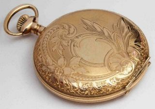 c.  1904 antique HAMILTON 16 size Hunting Case Ornate Pocket Watch - 5