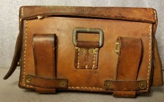 1937 German Leather Medical Pouch - Paul Klopfer - Wwii First Aid Kit With Contents