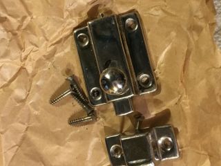 Set Of 6 Cabinet Cupboard Latches 1 5/8” Catch Vintage Solid Brass