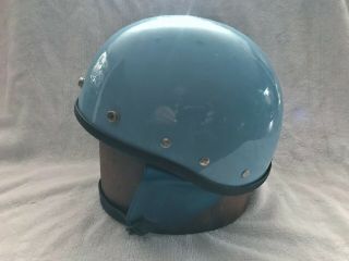 Vintage BLUE Buco Bantam Half Police Type Helmet Harley Davidson Indian 2