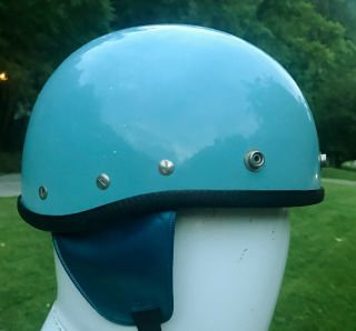 Vintage BLUE Buco Bantam Half Police Type Helmet Harley Davidson Indian 5